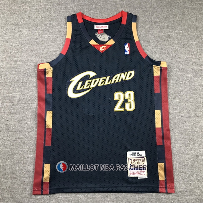 Maillot Enfant Cleveland Cavaliers LeBron James NO 23 Mitchell & Ness 2008-09 Bleu